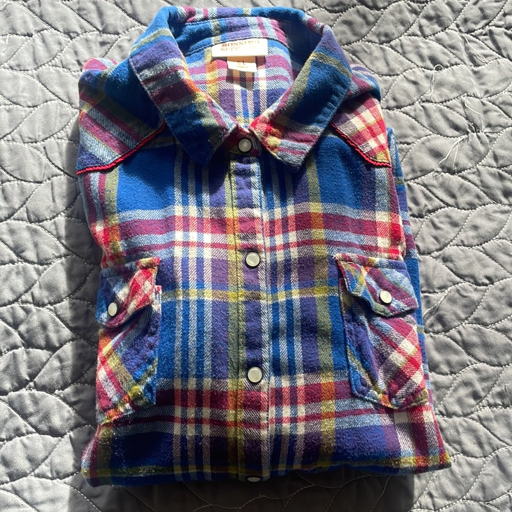 MOSSIMO western style plaid shirt with pearl snaps